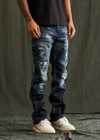 EMBELLISH DENIM - ROCKSTAR STRAIGHT FIT DENIM