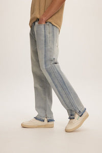 KUWALLA TEE - RAW EDGE LOOSE DENIM STRIPE