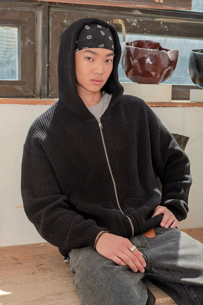 KUWALLA TEE - HEAVY KNITTED ZIP HOODIE