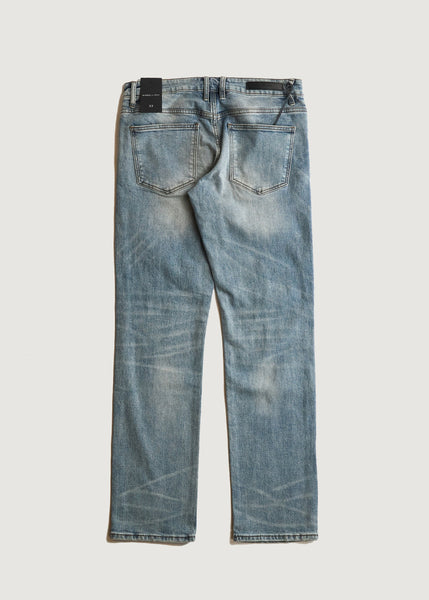 EMBELLISH DENIM - DISTRESSED STRAIGHT DENIM