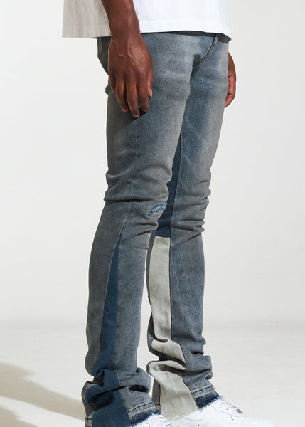 CRYSP DENIM - TWO TONE DARK STACKED DENIM