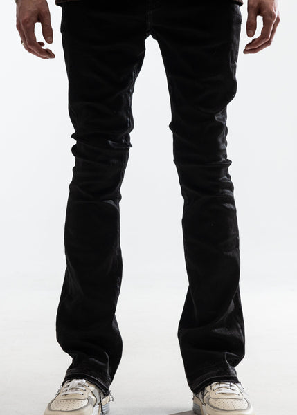 EMBELLISH DENIM - BLACK SHINE STACK DENIM