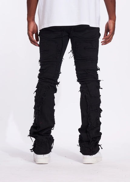 CRYSP DENIM - BLACK STACKED CARGO DENIM