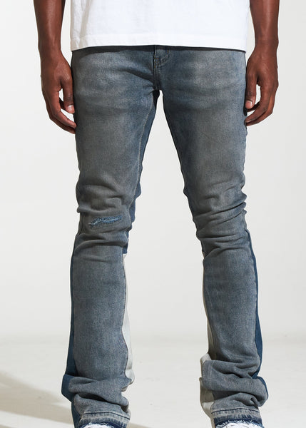 CRYSP DENIM - TWO TONE DARK STACKED DENIM