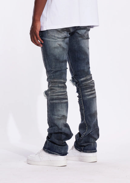 CRYSP DENIM - DISTRESSED STACKED DENIM