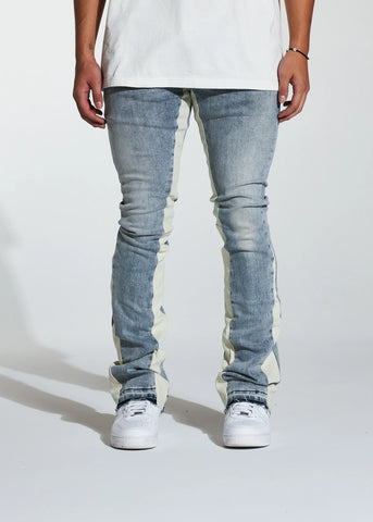 CRYSP DENIM - TWO TONE LIGHT WASH STACKED DENIM