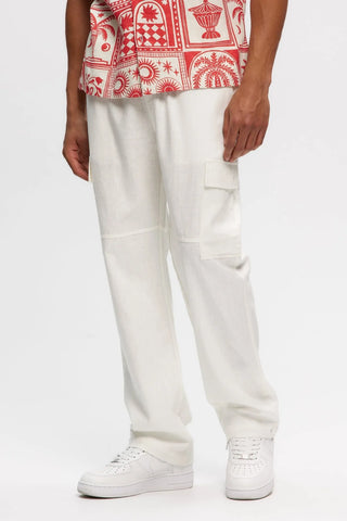 KUWALLA TEE - STRAIGHT FIT LINEN CARGO PANTS