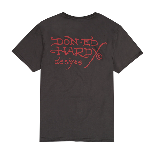 ED HARDY - WOLF HEAD THROWBACK RHINESTONES TEE