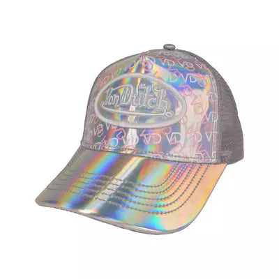 VON DUTCH -  SILVER METALLIC TRUCKER HAT
