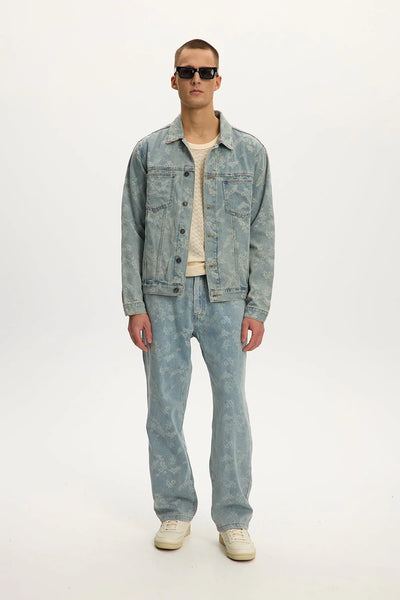 KUWALLA TEE - BAGGY FLORAL  EMBROIDERY CANADIAN TUXEDO