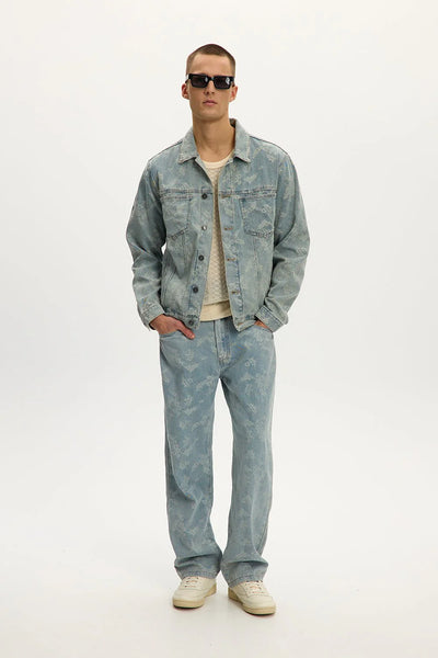 KUWALLA TEE - BAGGY FLORAL  EMBROIDERY CANADIAN TUXEDO