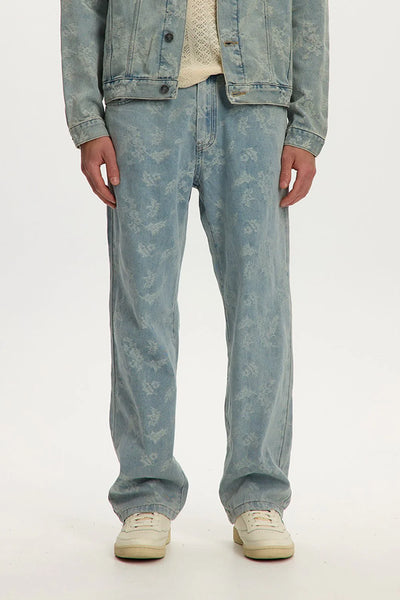 KUWALLA TEE - BAGGY FLORAL  EMBROIDERY CANADIAN TUXEDO