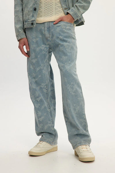 KUWALLA TEE - BAGGY FLORAL  EMBROIDERY CANADIAN TUXEDO