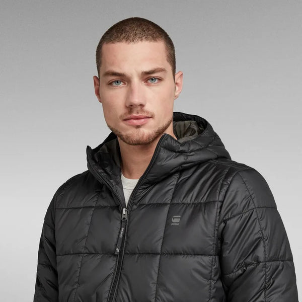 G STAR RAW - MEEFIC SQUARE QUILTED HOODED JACKET